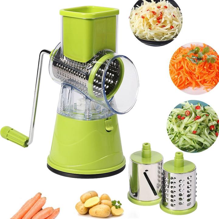 Round Mandoline Drum Slicer Multi Purpose Vegetable Grater Slicer, Cutter, Shredder, Veggie Slicers for Fruits and Vegetables, Blue